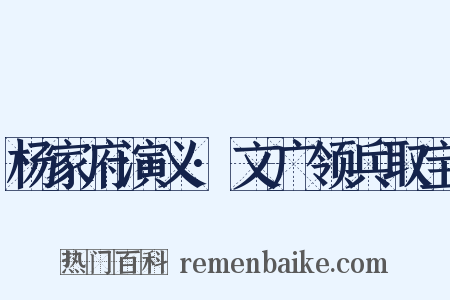 杨家府演义·文广领兵取宝是什么意思的图片